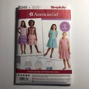 🛒 $6 - American Girl Simplicity Sewing Pattern Child's Dresses 8349 A Size: 3-8